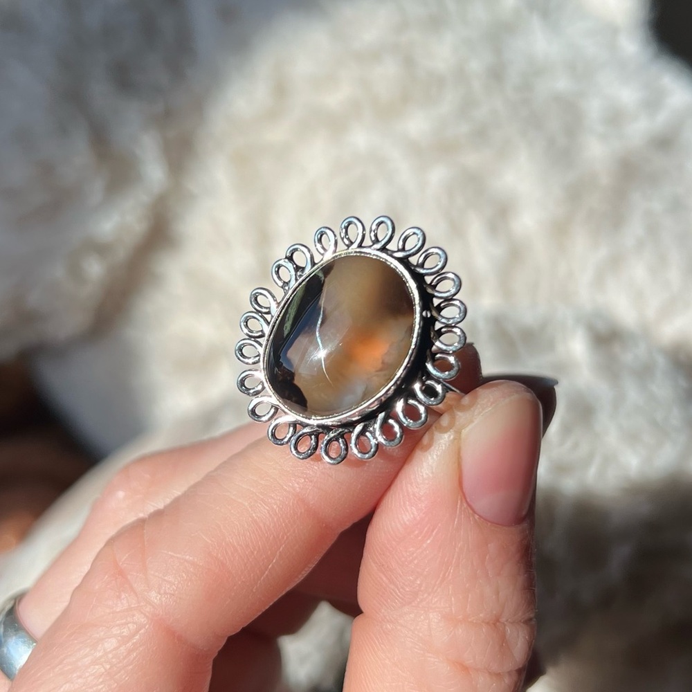 Silver Agate Ring